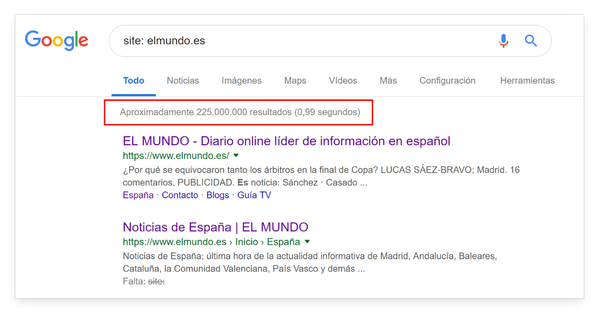 consulta site en Google elmundo.es