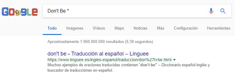 uso de asterisco en la búsqueda de Google