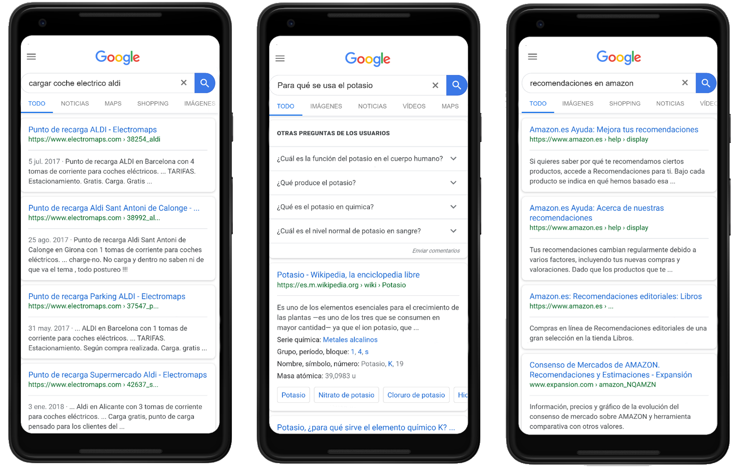 Ejemplos de búsquedas "Know" como intención de búsqueda del  usuario en Google