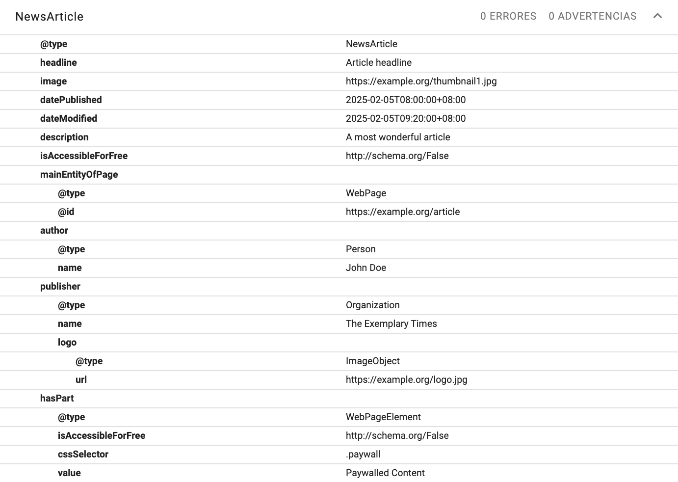 Ejemplo de implementación de Json-Ld para muros de pago