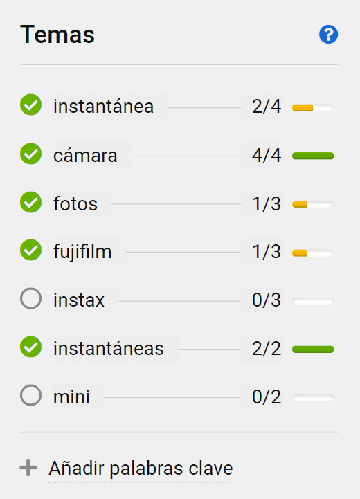 Temas - Asistente de contenido SISTRIX