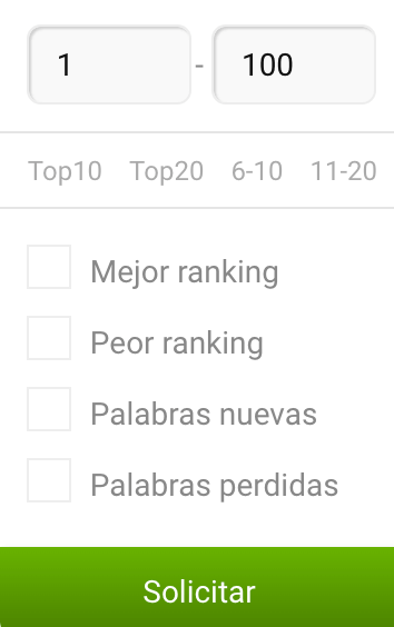 Ventanilla filtrar rankings