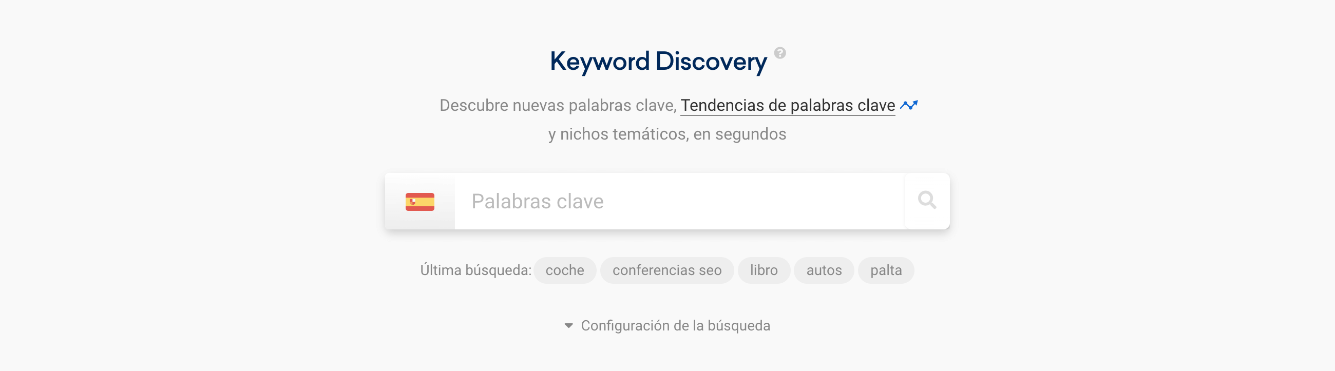 Keyword Discovery introducir palabra clave