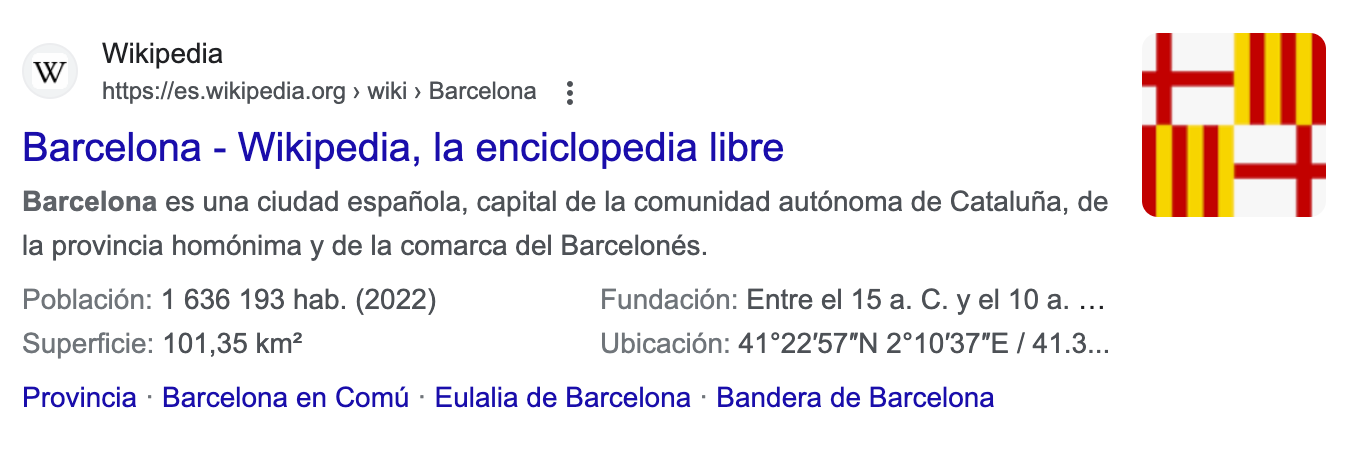 Resultado de búsqueda en Google para Barcelona 