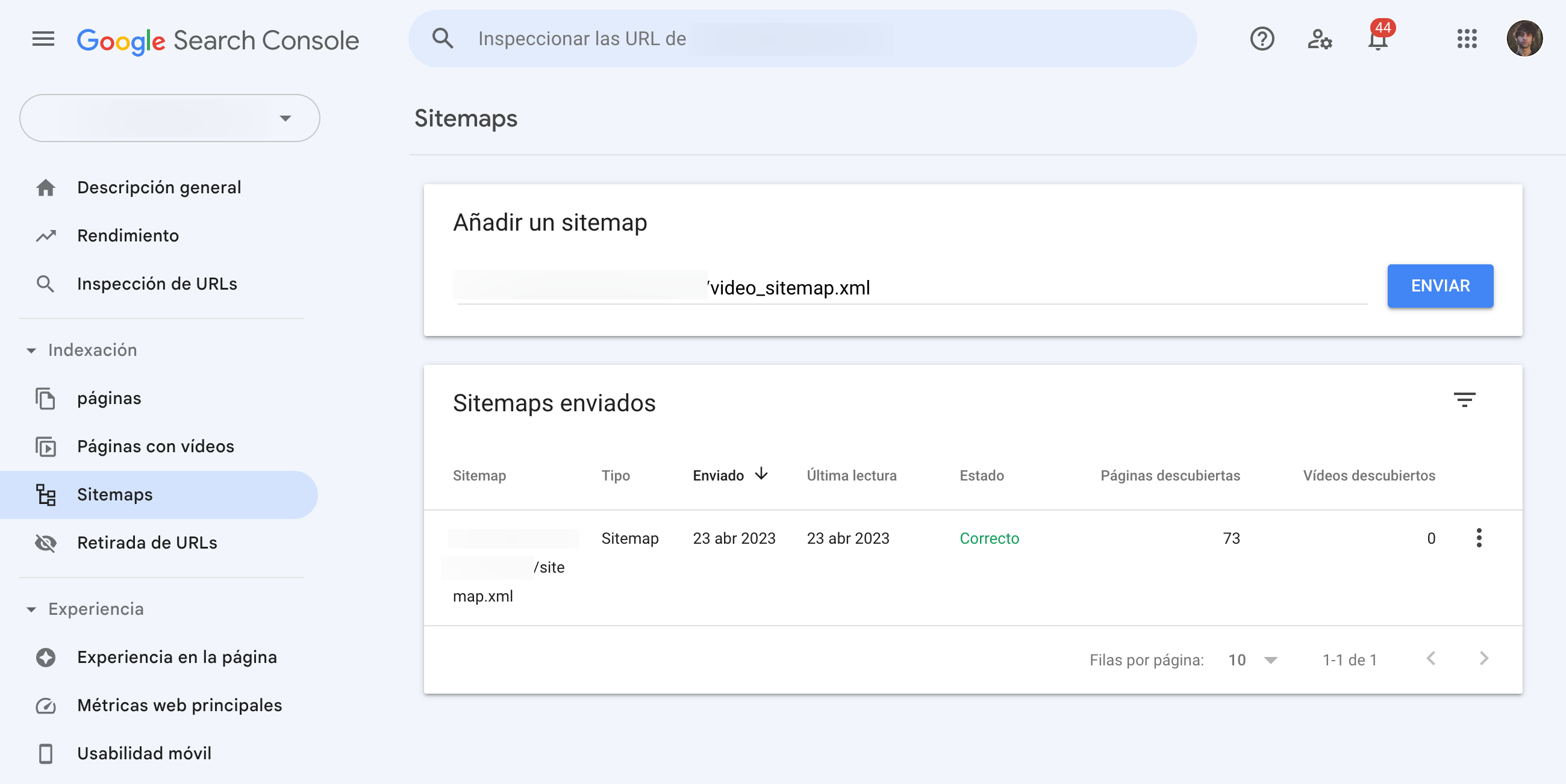 Ejemplo visual para Enviar un Sitemap XML para vídeos a través de Google Search Console