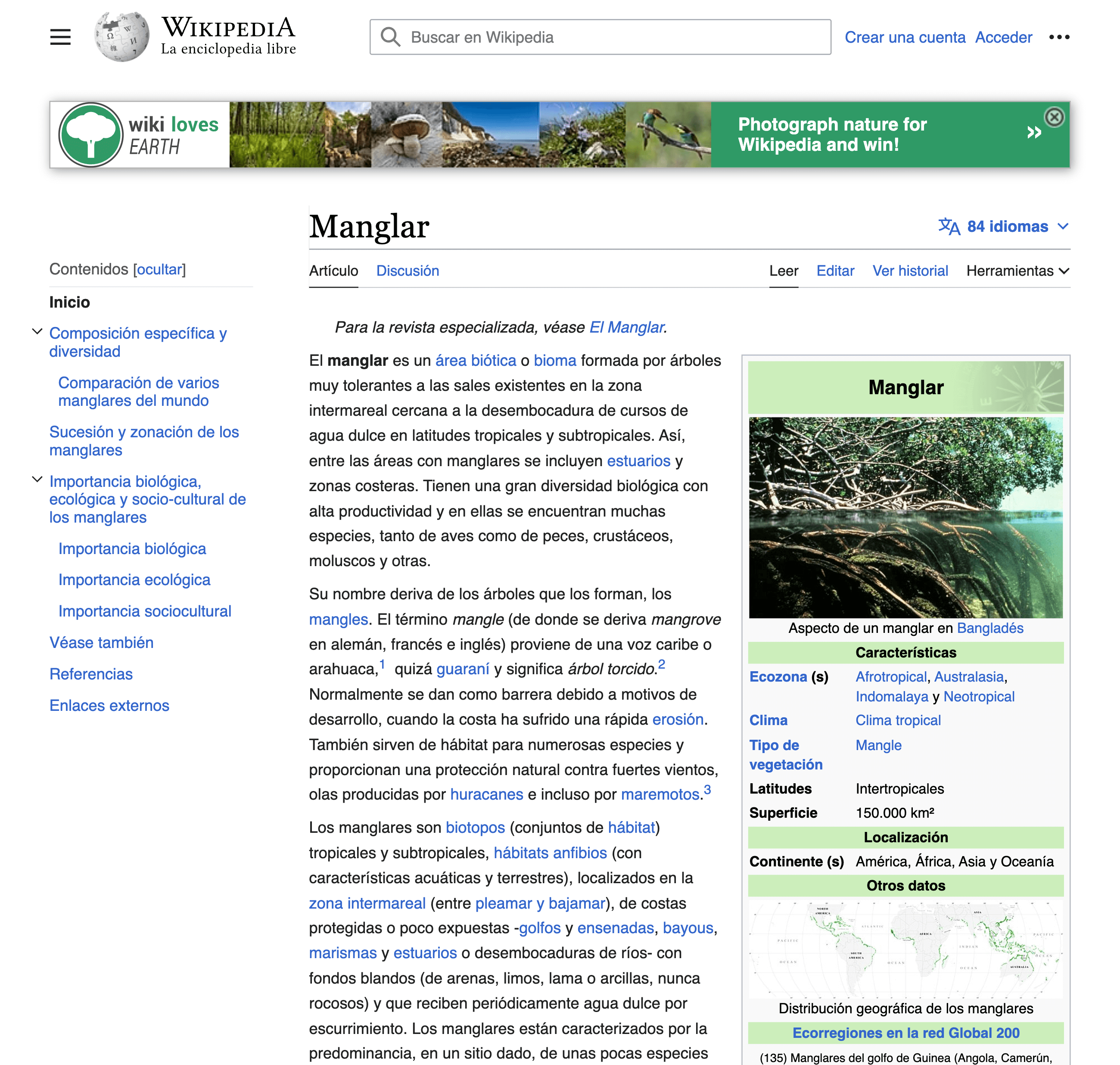 ejemplo visual de que Wikipedia es un excelente ejemplo de enlace interno inteligente.