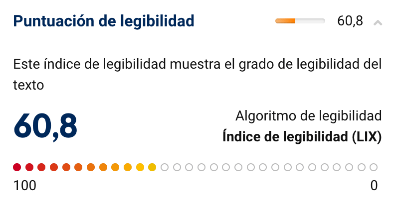 Puntuación de legibilidad 