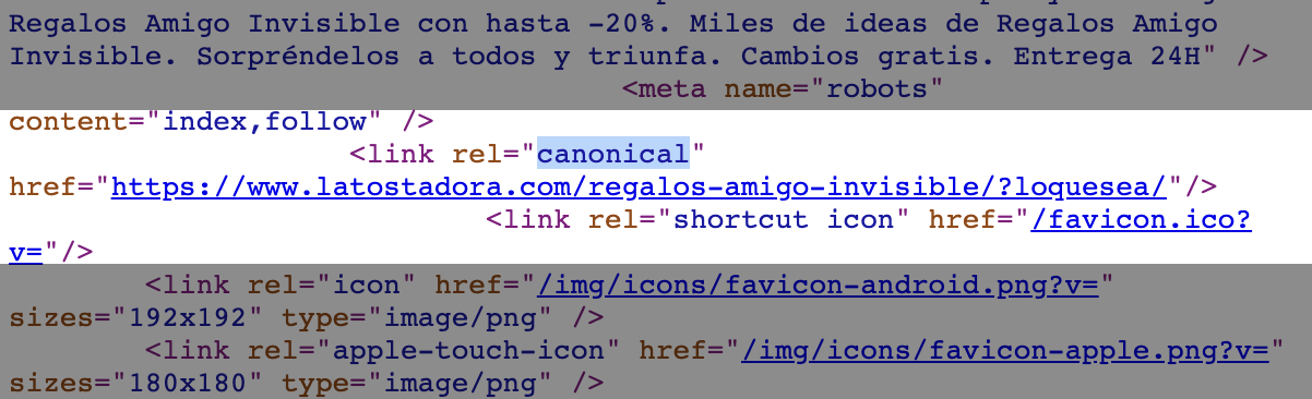 Canonical tostadora variable nueva- HTML Code